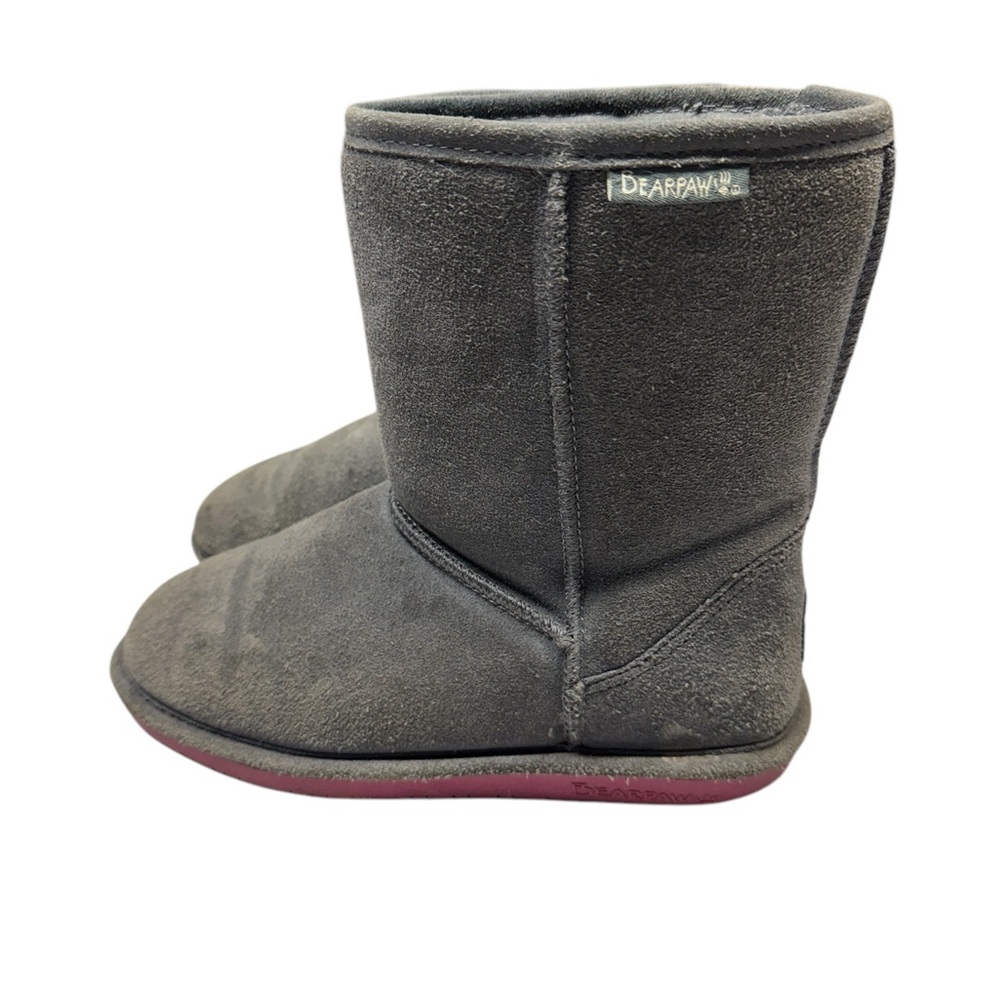 BEARPAW Girl's Size 5 Gray‎ Emma Short Suede Boots